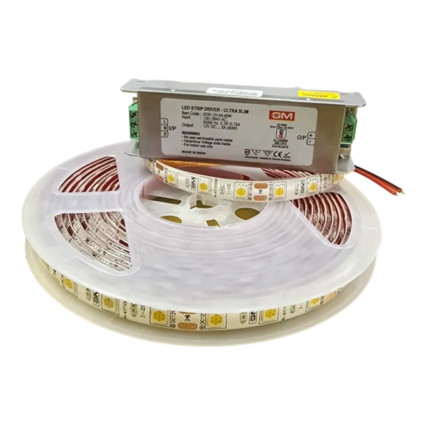 GM Led Strip Zodion 48W 60Led 5M Warm White IP44 with Driver